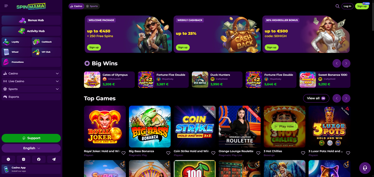 Spinmama Casino Twoje miejsce na niezapomniane wrażenia z gier